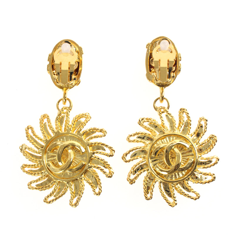 シャネル CHANEL ココマーク 太陽モチーフ スイング イヤリング