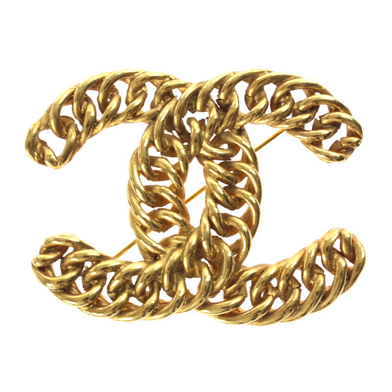 Chanel CHANEL Big Coco Mark Brooch Gold P3239 – NUIR VINTAGE