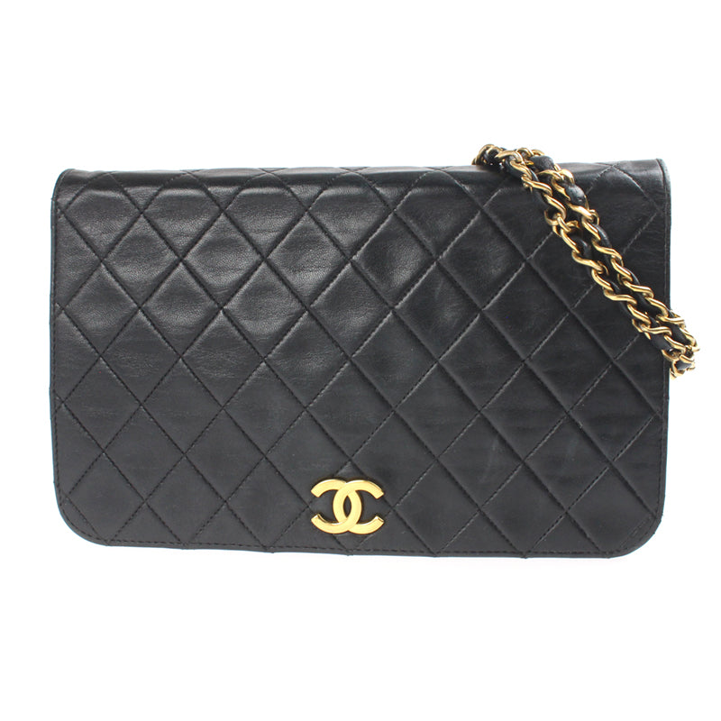 Chanel Full Flap Matelasse Chain Shoulder Bag No. 2 Leather Black