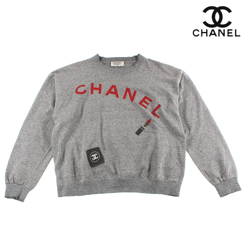 シャネル CHANEL ロゴ ココマーク リップ カットソー グレー eit0077P7877 – NUIR VINTAGE