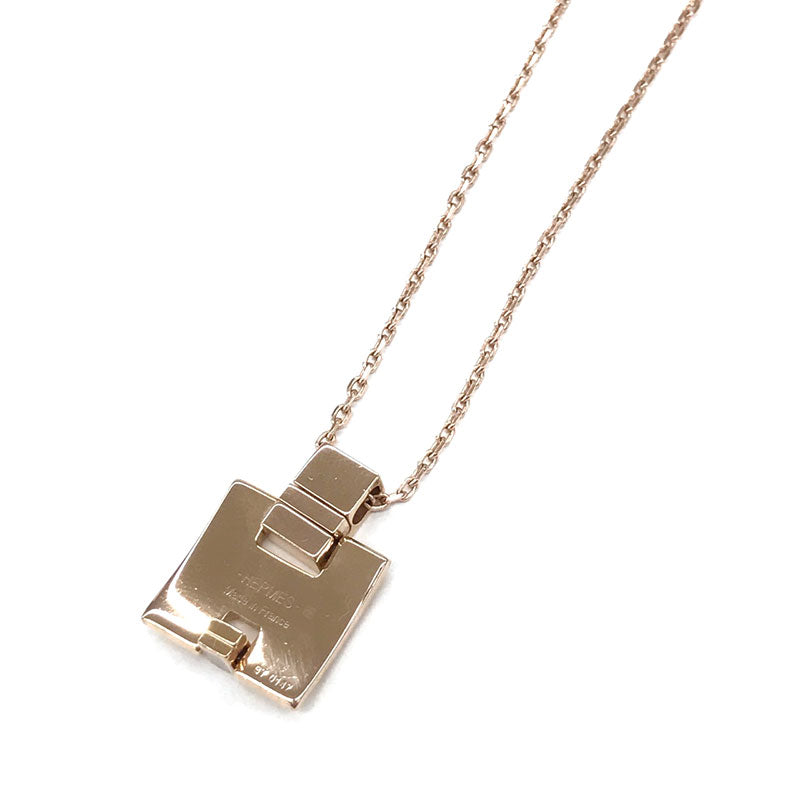 Hermes HERMES Irene H Pendant Necklace Pink Gold C2305 – NUIR VINTAGE