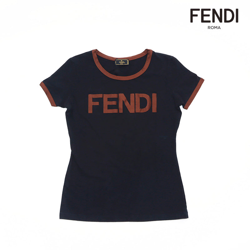 【FENDI】フェンディ Tシャツ サイズ40 フェンディ FENDI サイズ40 半袖Tシャツ コットン ブラック