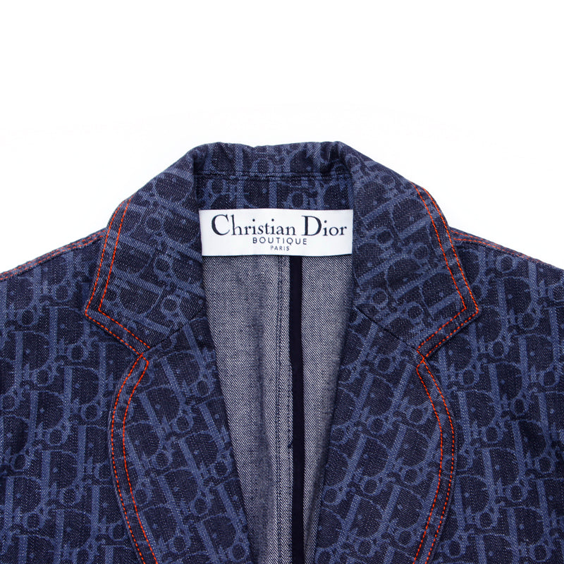Christian Dior Denim Monogram Flight Tailored Jacket Navy WS1740