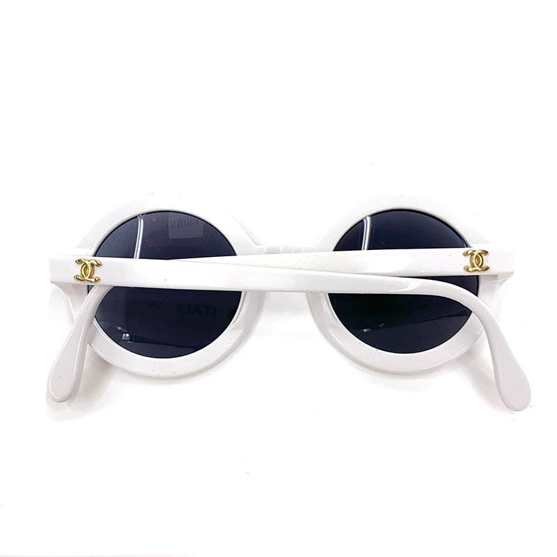 Chanel Round Coco Mark Sunglasses White WS1916 – NUIR VINTAGE