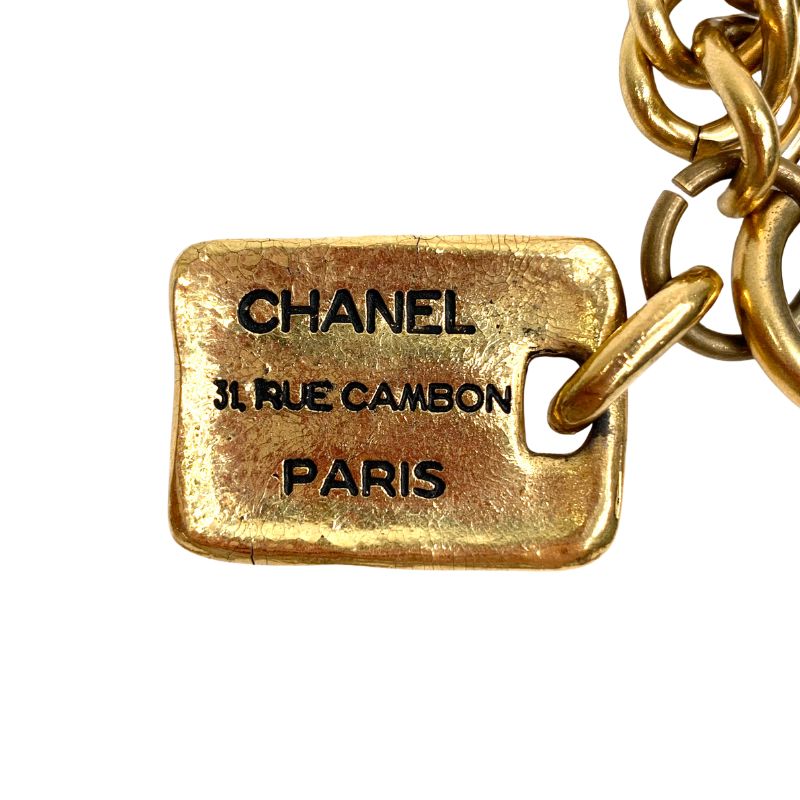 シャネル CHANEL 1990s ロゴ チェーン ブレスレット ゴールド WS1983
