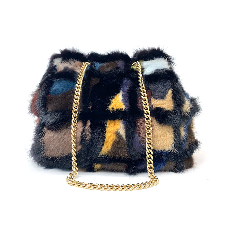 Chanel Coco Mark Fur x Leather Shoulder Bag Black WS2547 – NUIR