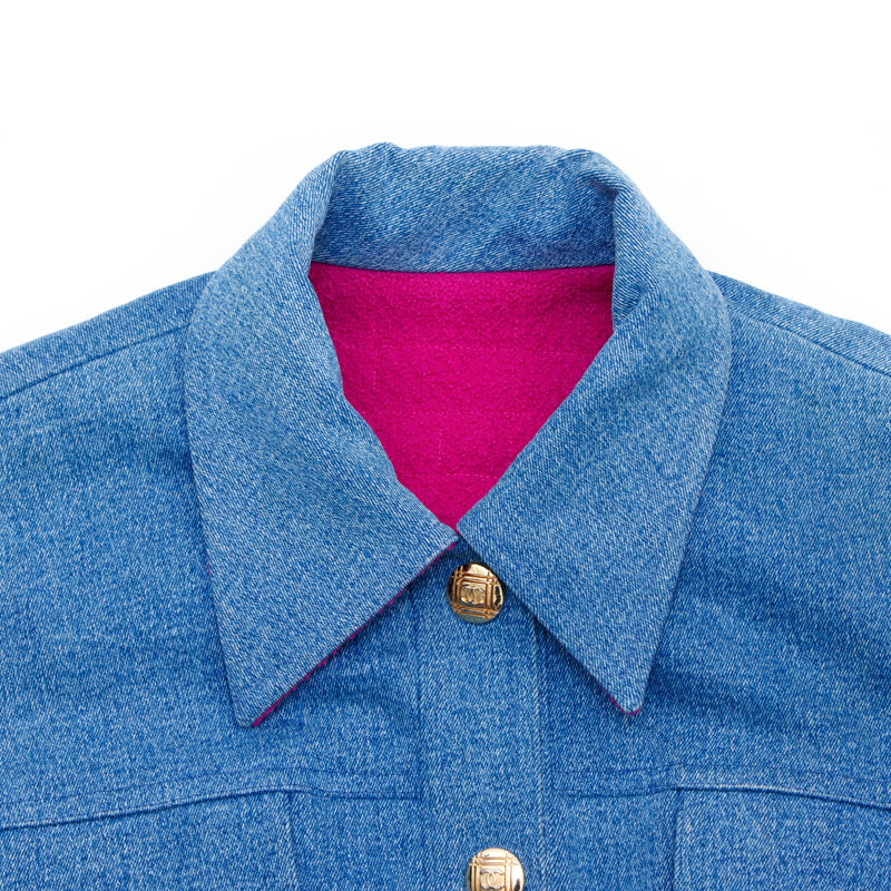 シャネル CHANEL ココマーク ボタン 裏地 ツイード デニム