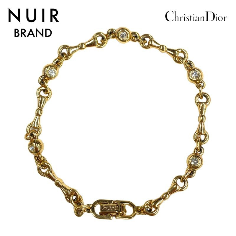 クリスチャンディオール Christian Dior ラインストーン チェーン シンプル ネックレス ゴールド WS2888 – NUIR  VINTAGE