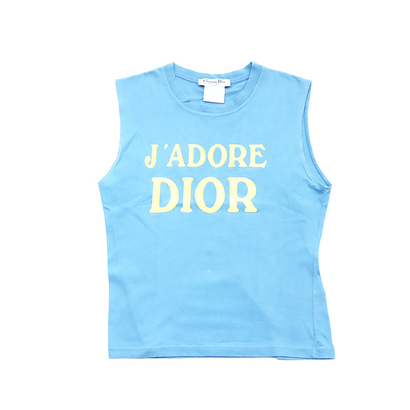 Christian Dior J'ADRA Size 42 Tank Top Cotton Blue x Yellow Christian Dior J'ADRA Size 42 Tank Top Cotton Blue x Yellow