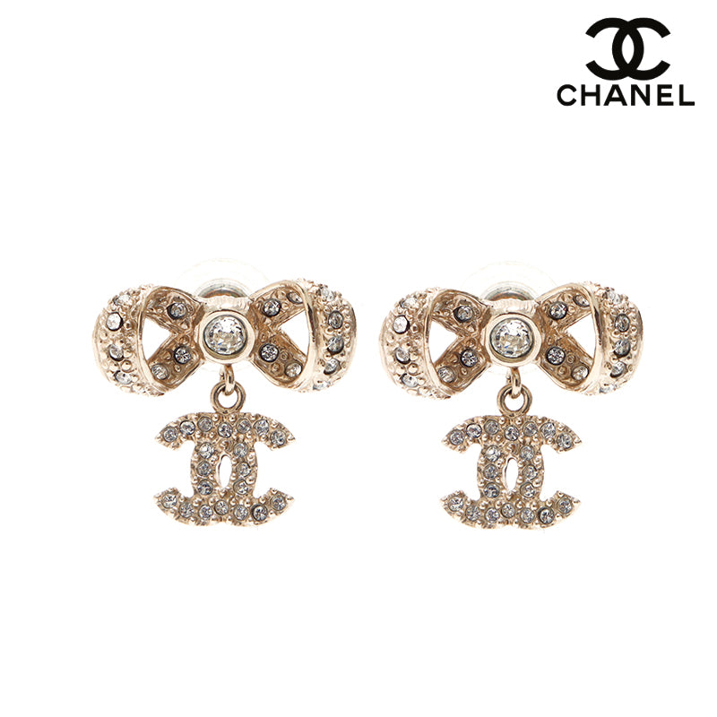 シャネル CHANEL ココマーク ラインストーン リボン スウィング
