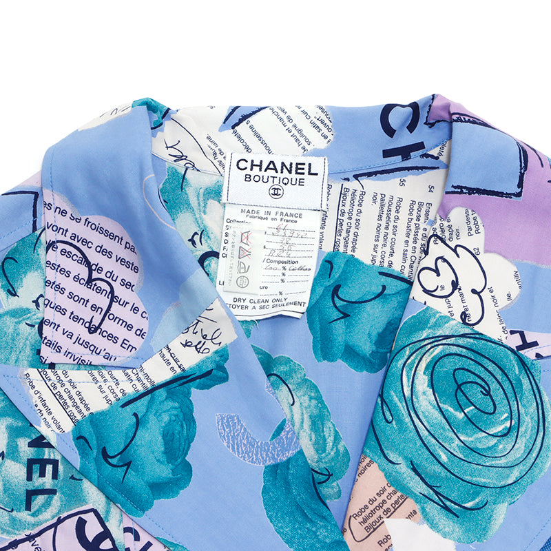 Chanel Coco Mark Shape Camellia Size 38 1990 Dress Cotton