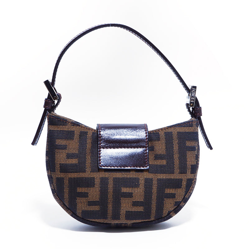 【希少・美品】FENDIヴィンテージ「ズッカ クロワッサン ホーボーバッグ」 フェンディ FENDI ズッカ ミニクロワッサン 1990年〜2000年代 ポーチ