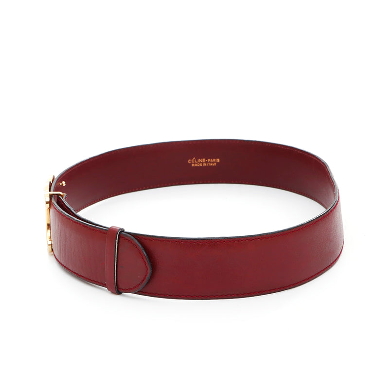 セリーヌ CELINE Triomphe ベルト VINTAGE 中古 定番 レザー ワイン