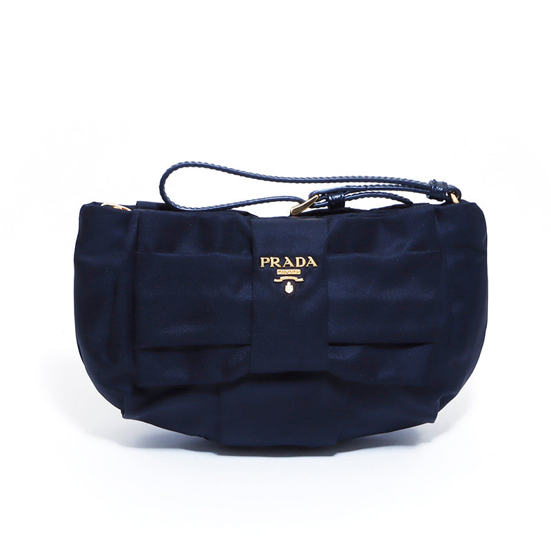 PRADA プラダ ナイロン リボンポーチ 黒 ブラック A1336A2 PRADA - プラダ ポーチ - 黒 リボン ナイロンの通販 by ブラン