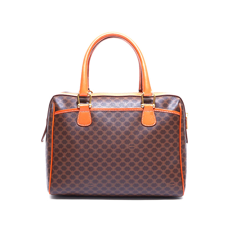 CELINE Macadam All-over pattern Mini Boston Mini Boston Bag Brown
