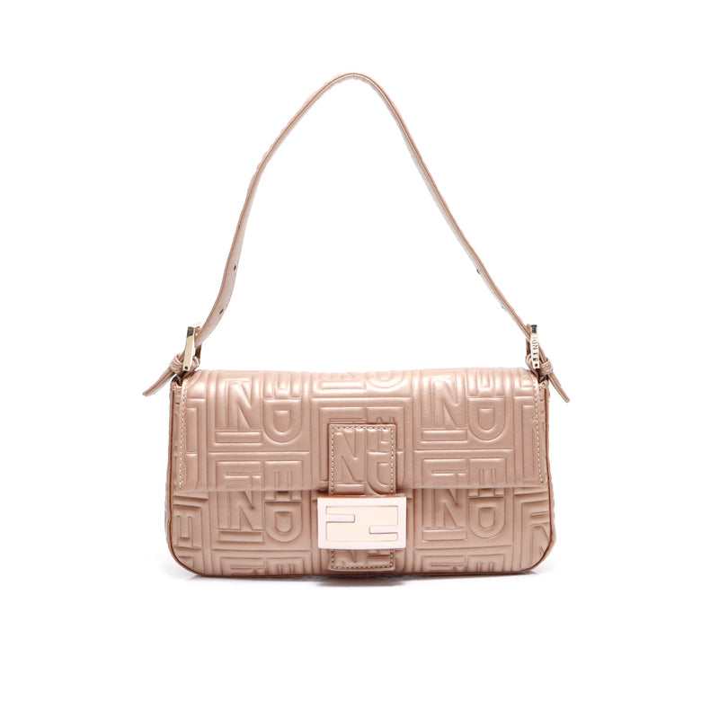 FENDI マンマバケット ハンドバッグ コーデュロイ シルバー金具 中古・古着通販】FENDI (フェンディ) マンマバケット ゴールド