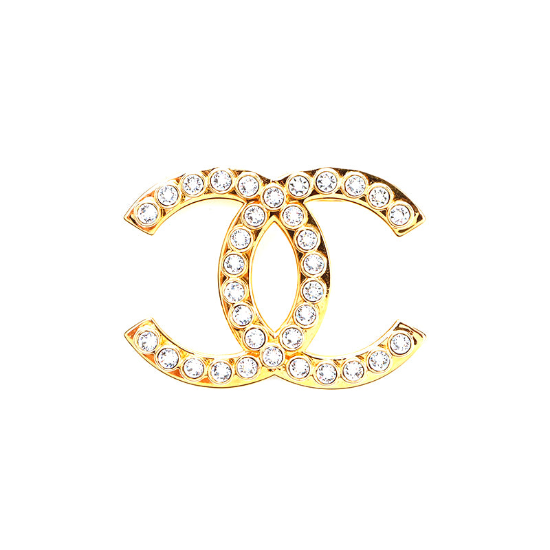 Chanel Coco Mark Rhinestone Brooch Gold WS5586 – NUIR VINTAGE