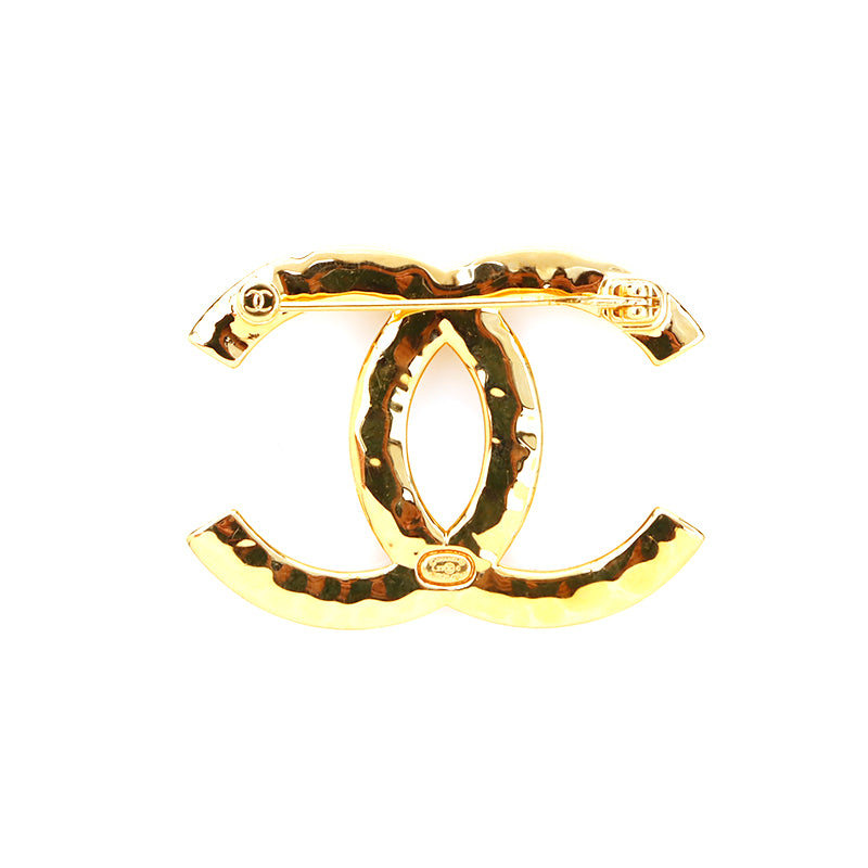 シャネル CHANEL ココマーク ラインストーン ブローチ ゴールド WS5586