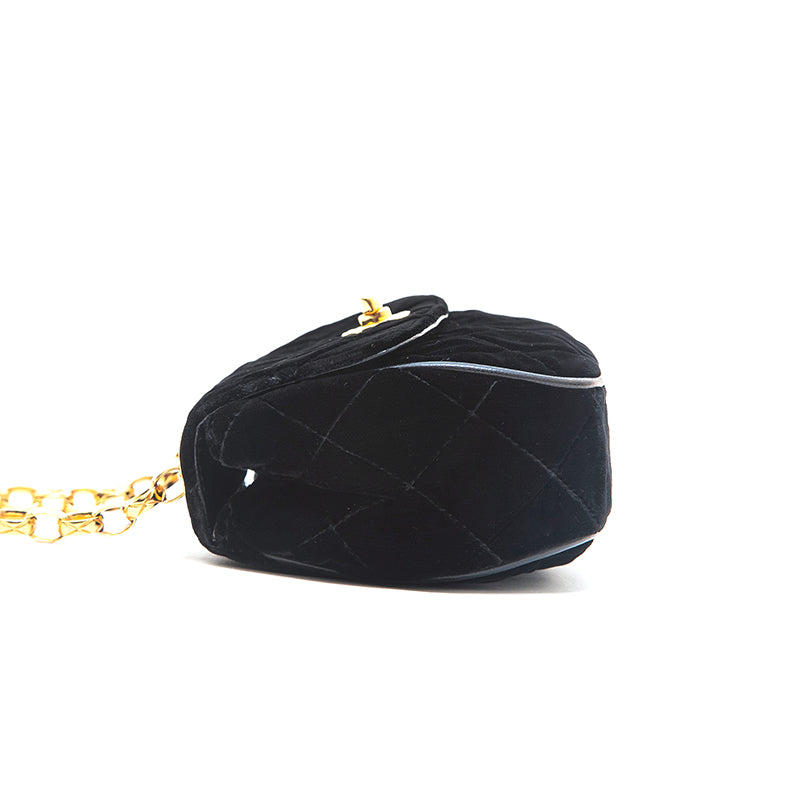 シャネル CHANEL ベロア マトラッセ ビジューチェーン