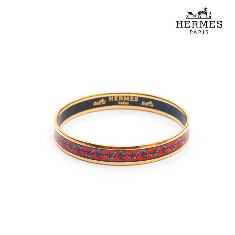 エルメス HERMES エマイユPM バングル レッド×ゴールド eit0963 – NUIR