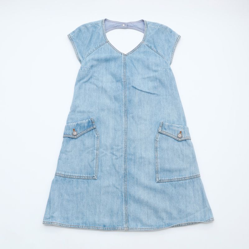 【美品】ヴィンテージ　激レア　CHANEL ♡水色 ノースリーブワンピース 38 美品】ヴィンテージ 激レア CHANEL ♡水色 ノースリーブワンピース 38