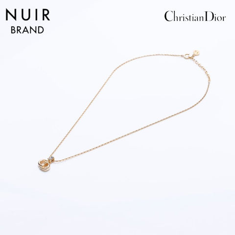 クリスチャンディオール Christian Dior ラインストーン ネックレス ゴールド WS6258