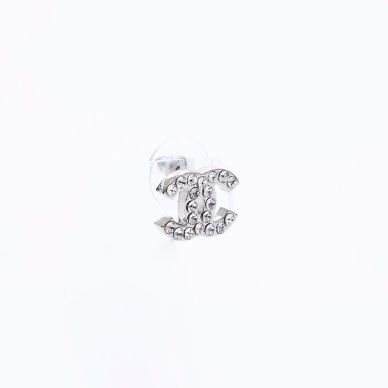シャネル CHANEL ココマーク ラインストーン ピアス シルバー WS6248
