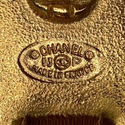 Chanel Coco Mark Pearl Round Earrings Gold WS1865