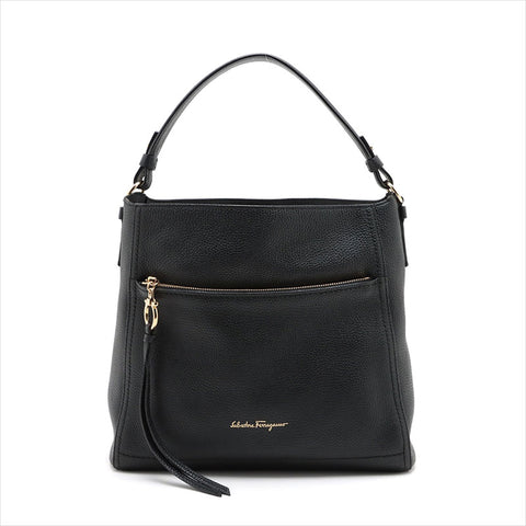 Salvatore Ferragamo Gancini肩带黑色AK0001