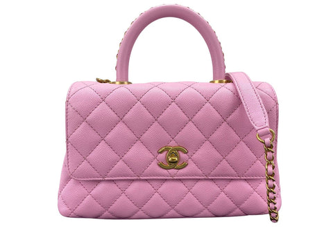 CHANEL Coco handle Shoulder Bag pink WS33823
