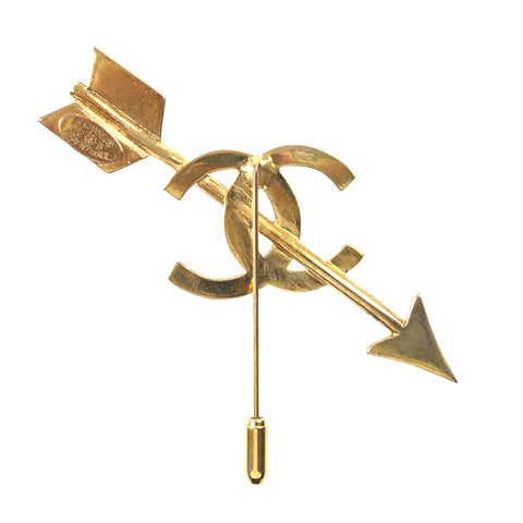 CHANEL COCO Mark arrow Brooch 2cc6 black eit0026P7502