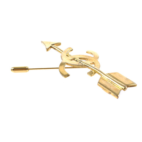 CHANEL COCO Mark arrow Brooch 2cc6 black eit0026P7502