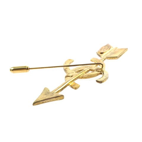 Chanel CHANEL Coco Mark Arrow Brooch 2cc6 Black eit0026P7502
