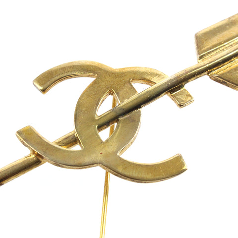 CHANEL COCO Mark arrow Brooch 2cc6 black eit0026P7502