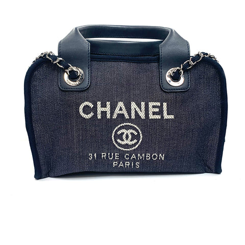 シャネル CHANEL デニム カンボン 2WAY チェーンショルダー 2014-2015年 ショルダーバッグ デニム ネイビー WS2111