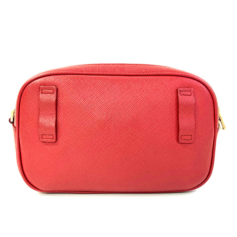 PRADA Saffiano 2way Gold Chain Body Bag Red WS2470