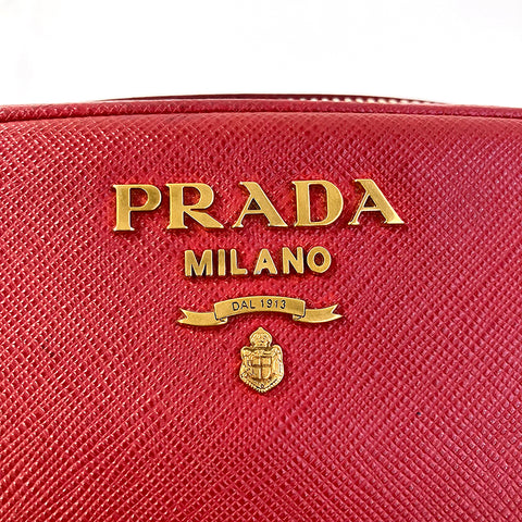 プラダ PRADA サフィアーノ 2way ゴールドチェーン ボディバッグ レッド WS2470