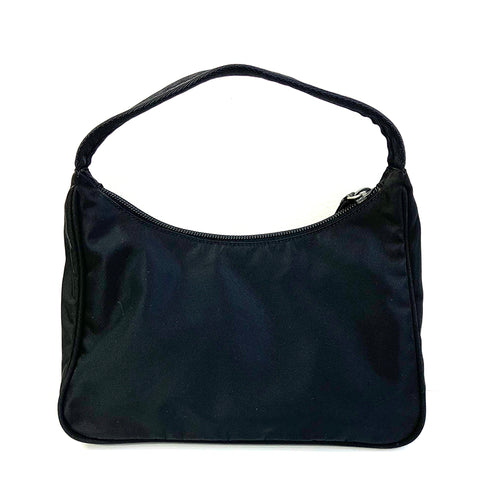 PRADA Nylon Handbag Black WS2475