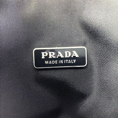 PRADA Nylon Handbag Black WS2475