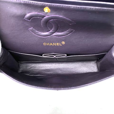 Chanel V-genähte Chevron Coco-Mark-Umhängetasche Leder lila WS1157