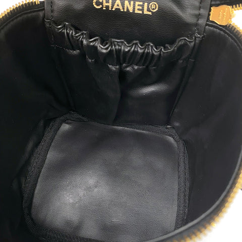 シャネル CHANEL バニティバッグ 1994-1997年 ハンドバッグ ラムスキン ブラック WS2517