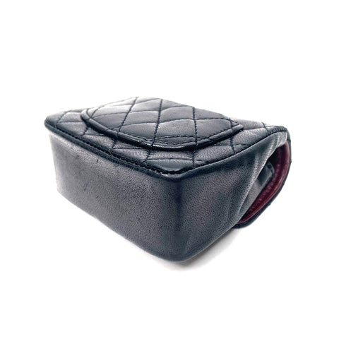 Chanel Mini Mini Matelasse Beuteltasche Kette Coco Mark Handtasche Schwarz WS2143