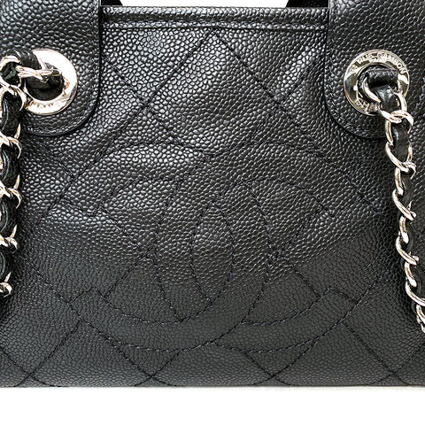 シャネル CHANEL キャビア ドーヴィル ボーリング バッグ 2015年 ショルダーバッグ レザー ブラック WS2600