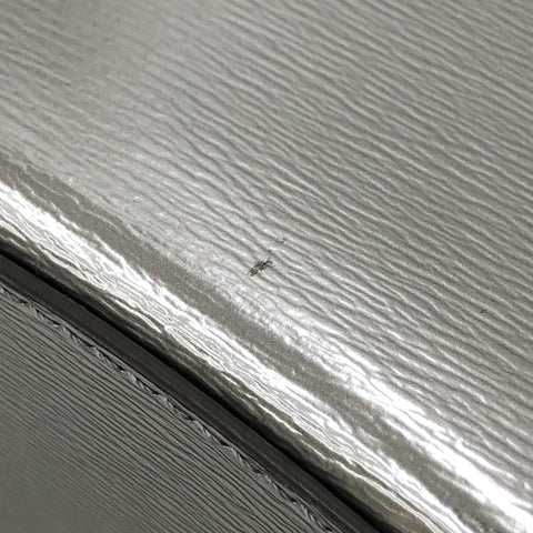 Balenciaga Hour Glas XS 2way Hand Mini Umhängetasche Leder Silber P12342