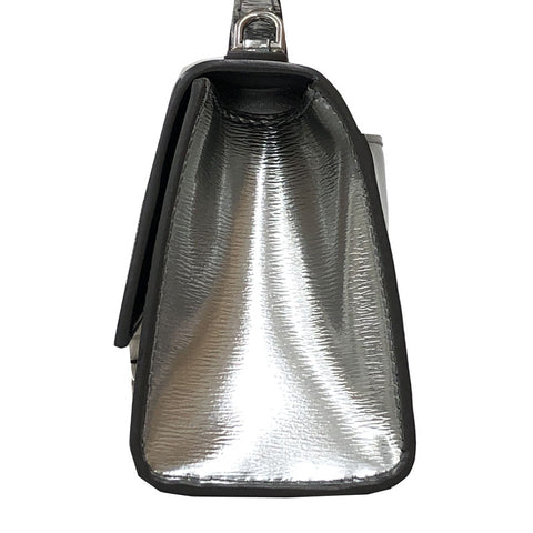 BALENCIAGA Hourglass XS 2WAY Hand Mini Shoulder Bag leather Silver P12342