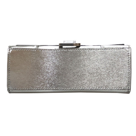 Balenciaga Hour Glass XS 2Way手迷你肩袋皮革银色P12342