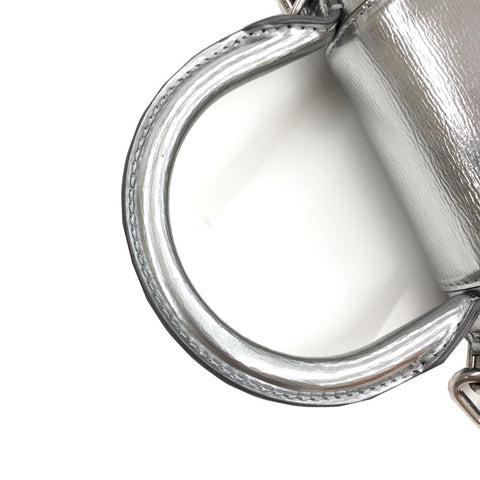 BALENCIAGA Hourglass XS 2WAY Hand Mini Shoulder Bag leather Silver P12342