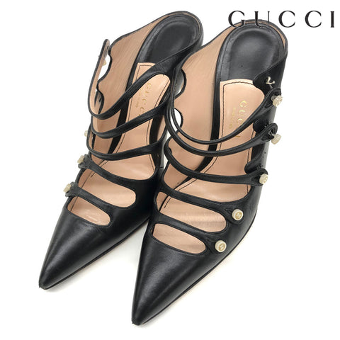 Gucci GUCCI Logo 371/2 Pumps Black eitm0080