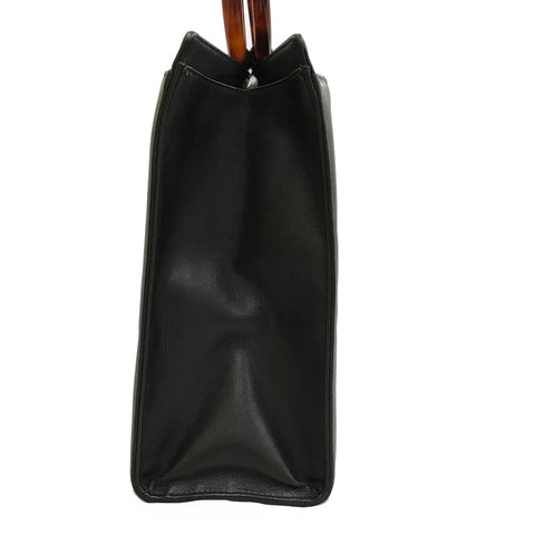 Chanel Coco Mark Nr. 5 Vintage Tortoise Shell braune Handtasche Leder Schwarz C3084