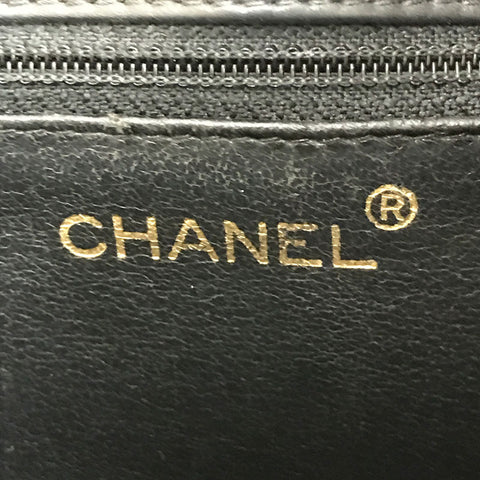 Chanel Coco Mark Nr. 5 Vintage Tortoise Shell braune Handtasche Leder Schwarz C3084
